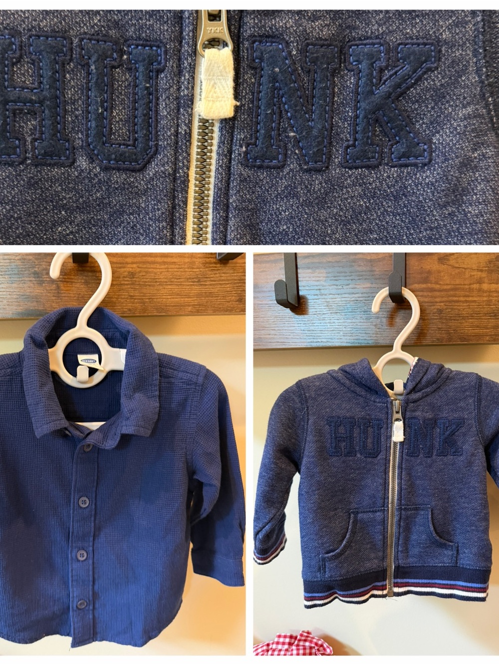 Carter's Old Navy Toddler Boys Waffle Shirt & Hoodie Set